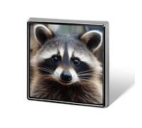 Épingles carrées en métal avec petit visage de raton laveur imprimé pour sacs à dos ou revers, épingle de Saint-Valentin, accessoire de revers, 1,8 x 1,8 cm, aluminium, alliage d'aluminium