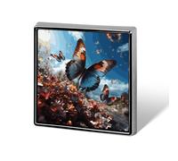 Épingles carrées en métal en forme de champignon géant pour costumes, sacs à dos et chapeaux, accessoire de revers, Square, Aluminium, Alliage d'aluminium