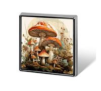 Épingles carrées en métal en forme de champignon géant pour costumes, sacs à dos et chapeaux, accessoire de revers, Square, Aluminium, Alliage d'aluminium