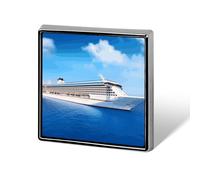 Épingles carrées en métal imprimé bateau de croisière pour sacs à dos ou revers, épingle de Saint-Valentin, accessoire de revers