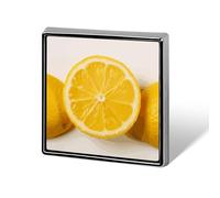 Épingles carrées en métal imprimé citron d'été pour sacs à dos ou revers, épingle de Saint-Valentin, accessoire de revers, 1,8 x 1,8 cm, aluminium, alliage d'aluminium