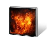 Épingles carrées en métal imprimé flamme rugissante pour sacs à dos ou revers, épingle de Saint-Valentin, accessoire de revers, 1,8 x 1,8 cm, aluminium, alliage d'aluminium