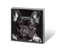 Épingles carrées en métal imprimé taureau français pour sacs à dos ou revers, épingle de Saint-Valentin, accessoire de revers, 1,8 x 1,8 cm, aluminium, alliage d'aluminium