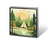 Épingles carrées en métal imprimé tipi carré pour sacs à dos ou revers, épingle de Saint-Valentin, accessoire de revers, 1,8 x 1,8 cm, aluminium, alliage d'aluminium