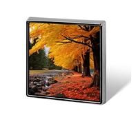 Épingles carrées en métal imprimées aux couleurs d'automne pour sacs à dos ou revers, épingle de Saint-Valentin, accessoire de revers, 1,8 x 1,8 cm, aluminium, alliage d'aluminium