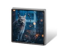 Épingles carrées en métal Lynx femelle imprimé brooceh carré pour sacs à dos ou revers, épingle de Saint-Valentin, accessoire de revers, 1,8 x 1,8 cm, aluminium, alliage d'aluminium