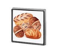 Épingles carrées en métal peint en forme de pain imprimé pour sacs à dos ou revers, épingle de Saint-Valentin, accessoire de revers, 1,8 x 1,8 cm, aluminium, alliage d'aluminium