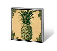 Épingles carrées vintage en métal avec ananas pour costumes, sacs à dos et chapeaux, accessoire de revers, Square, Aluminium, Alliage d'aluminium