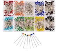 Épingles Couture, 1000 Pièces Epingles Couturiere Multicolores, Épingle à Tête Ronde en Verre pour Couturière Bijoux Bricolage Décoration, Artisanat d'art et Projets de Couture (38mm)