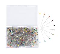 Épingles Couture, 300 Pièces Epingles Epingle à Tête Ronde Mixte pour Mercerie, Patchwork et Artisanat, Tête en Verre de 38mm/3mm