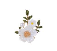Épingles De Col Pour Dames Lot de 2 broches en métal élégantes for femme, avec perles et fleurs, idéales for le col chemise