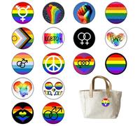 Épingles de Fierté LGBT - 16 Pièces avec Drapeaux Arc-en-Ciel, LGBT, Bisexuel, Transgenre, Pansexuel, et Non-Binaire - Accessoire Fierté, Design Écologique et Réutilisable, Idéal pour les Cé