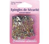 Epingles de sécurité Grises et dorées - 20 à 46 mm - 48 pcs Argent G