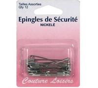 Epingles de sécurité nickelées assorties X 12 - Distrifil(...) - G
