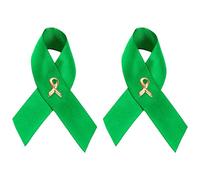 Épingles de sensibilisation à ruban vert - Lot d'épingles en gros pour paralysie cérébrale, glaucome, santé mentale, trouble bipolaire, don d'organes, cancer du foie - Parfait pour offrir et collecter