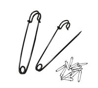 Épingles de Sûreté, Épingle de Sécurité Écossaise, Épingle de Sécurité pour Manteau ou Écharpe, Épingle de Sécurité pour Vêtements, Grande Épingle de Sécurité, (50 mm, Noir - 12 Unités)