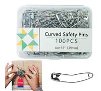Épingles de sûreté pour quilting, épingles à coudre pour tissu,100 pièces épingles à coudre de sécurité pour quilting | Pinces à vêtements de conception incurvée, outil pour le matelassage, le tricot,