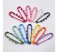 Épingles de sûreté pour vêtements, Paquet de 20 épingles sûreté à trois anneaux 50-60 mm multicolores(Pink,50mm three rings)