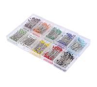 Épingles Droites Tête Verre 1000 Pièces 30mm Multicolore, Aiguilles Couture Fine pour Tissu Patchwork Bijoux, Boîte Pratique pour Couturière Débutante Experte