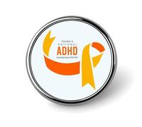 Épingles du mois de sensibilisation au TDAH Boutons ronds Badges Broches Épingles en émail Fournitures de fête Décor pour chapeau Vêtements Sac