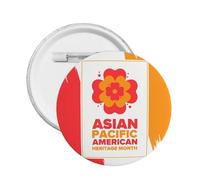 Épingles du Mois du patrimoine des Américains d'origine asiatique et des îles du Pacifique Broche ronde Badge autocollant Panneau en métal