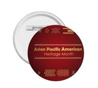 Épingles du Mois du patrimoine des Américains d'origine asiatique et des îles du Pacifique Broche ronde Badge autocollant Panneau en métal