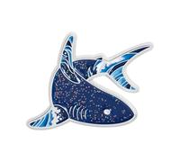 Épingles émaillées brillantes sur le thème sous-marin avec motif de dauphin et requin en alliage léger pour accessoires de mode, cadeaux, badge animal marin scintillant, TAILLE UNIQUE, Comme décrit