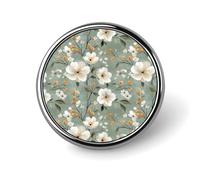 Épingles en émail avec imprimé floral blanc vif pour sac à dos - Jolie veste, manteau, chapeau, sacs, épingle à boutons, drôle, unique, fantaisie, accessoire de bijoux tendance pour femmes et hommes