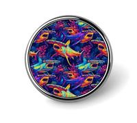 Épingles en émail avec motif requin marteau fluo pour sac à dos - Jolie veste, manteau, chapeau, sacs, épingle à boutons, drôle et unique pour homme et femme