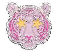 Épingles en émail de la série rose : fleurs, flash, étoiles, tigres, broches dollar, Klein, Métal non précieux