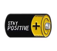 Épingles en émail de motivation, broche Stay Positive, broches encourageantes, épingles à vibrations positives, cadeaux inspirants, épingles à message de positivité, badges de batterie, décoration de