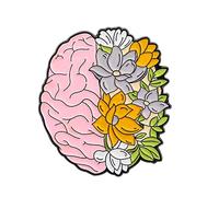 Épingles en émail en forme de cœur et de cerveau - En forme de squelette - Pour vêtements et robes, taille unique, Acier inoxydable, Sans pierre précieuse