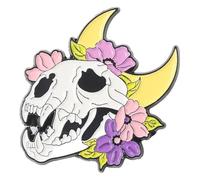 Épingles en émail : fleurs, légumes et crânes pour sacs, sacs à dos et vêtements, Klein, Métal non précieux