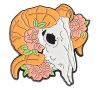 Épingles en émail : fleurs, légumes et crânes pour sacs, sacs à dos et vêtements, Klein, Métal non précieux