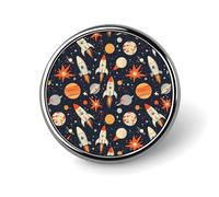 Épingles en émail pour sac à dos - Motif planète et fusée - Jolies épingles pour veste, manteau, chapeau, sacs, drôle et unique - Accessoire de bijoux tendance pour homme et femme