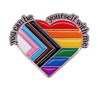 Épingles gay amusantes avec inscription « You Can Be Yourself » - Pour femmes et hommes - Insignes de revers - Collier de sac à dos - Bijoux tendance - Cadeau que vous pouvez être vous-même avec une