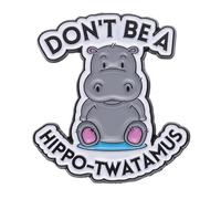 Épingles hippopotame pour vêtements - Broche créative en métal - Badges mignons avec des mots inspirants, broche de vêtements pour jeans, chapeaux, manteaux