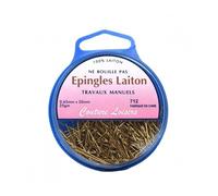 Generique Épingles 0,65×20 mm 100% laiton — env. 450 pièces dorées anti-rouille