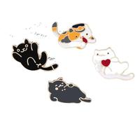 Épingles magiques en émail chats et chiens : ensemble de sorcières d'Halloween, lot de 2 à 4, Klein, Métal non précieux