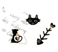 Épingles magiques en émail chats et chiens : ensemble de sorcières d'Halloween, lot de 2 à 4, Klein, Métal non précieux