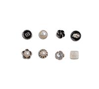 Épingles magnétiques for hijab en métal plaqué sans accroc, nœud papillon rose, couronne, écharpe ronde, châle, accessoires(C)