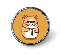 Épingles personnalisées en forme de hamster portant des lunettes pour sacs à dos - Épinglette tendance pour costumes - Épingles à boutons pour chapeau mignon - Pour homme et femme - Broche vintage