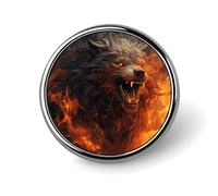 Épingles personnalisées en forme de loup sauvage dans le feu pour sacs à dos - Épinglette tendance pour costumes - Jolies épingles à boutons pour homme et femme - Broche vintage cool pour mariage