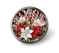 Épingles rondes pour bouquets de Noël et bonbons - 2,5 cm - Broche en alliage d'aluminium pour chapeaux, vestes, sacs à dos, costumes - Épingles tendance élégantes pour cadeaux de fête