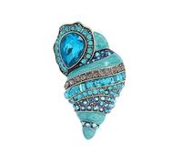 Épinglette à conque en strass tendance avec motifs d'huile qui coule - Accessoire contrasté pour fête - Accessoire de fête - Épingle à conque en alliage et cristaux
