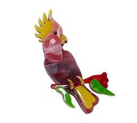 Épinglette à la mode sophistiquée pour perroquet avec motifs d'huile qui coule - Accessoire contrasté pour fête et costumes, Métal