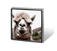Épinglette amusante en forme de lama en alpaga pour homme et femme pour sac à dos, chapeau amusant, broche personnalisée pour sac, boutons et épingles fantaisie en métal (carré)