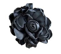 Épinglette Camélia pour fêtes, dîners et mariages - Vintage - Roses - Barrette à cheveux - Accessoires photo - Broches pour femmes, Noir , taille unique