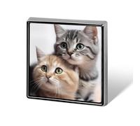 Épinglette carrée en forme de chat pour femme - Boutons et épingles en métal - Jolie broche rétro pour sac à dos - Accessoire de fête de mariage