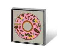 Épinglette carrée en forme de donut pour femme - Boutons et épingles en métal - Jolie broche rétro pour sac à dos - Accessoire de fête de mariage